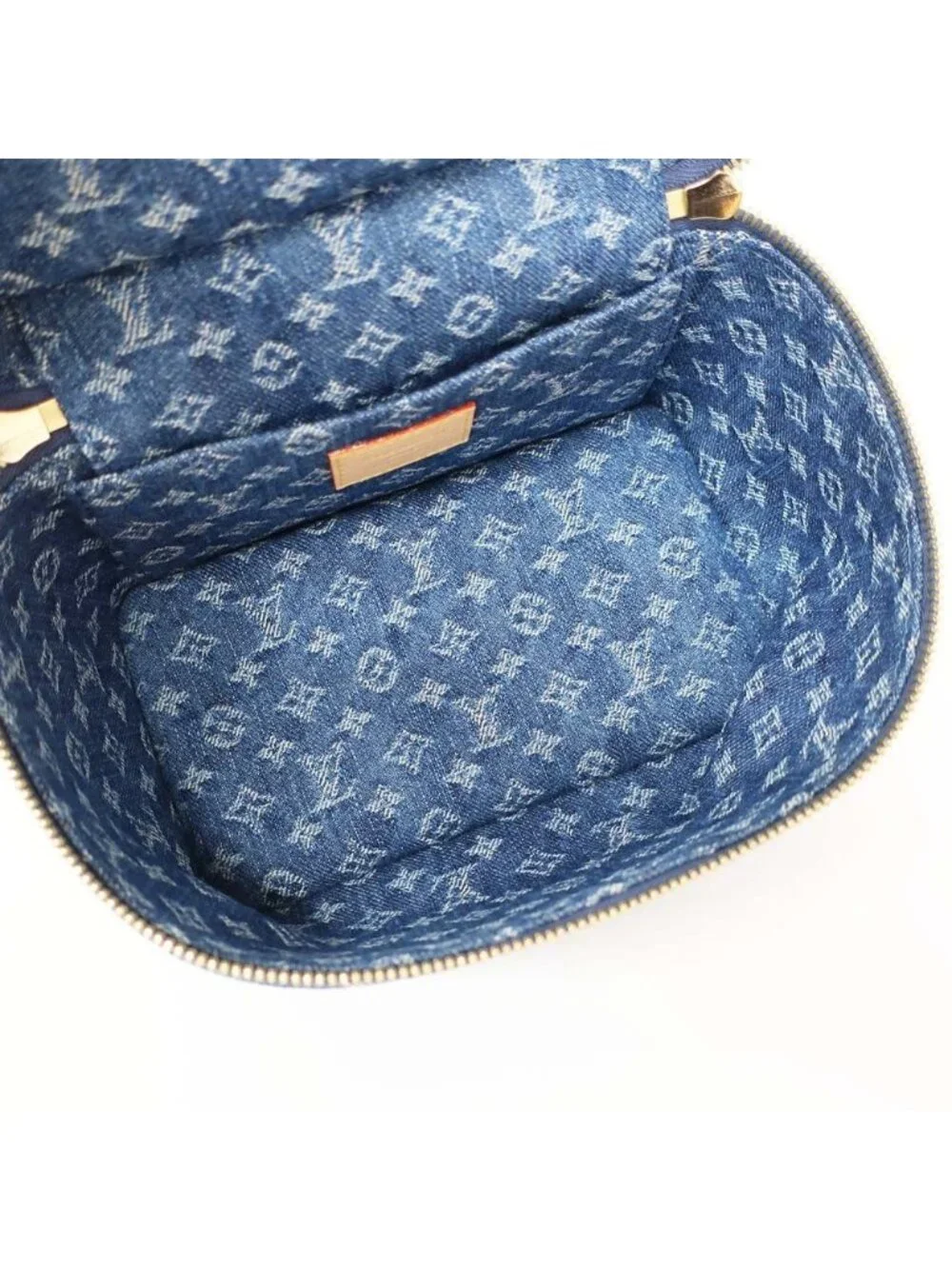 Louis Vuitton Nice Mini Vanity Bag Monogram Denim Leather Blue